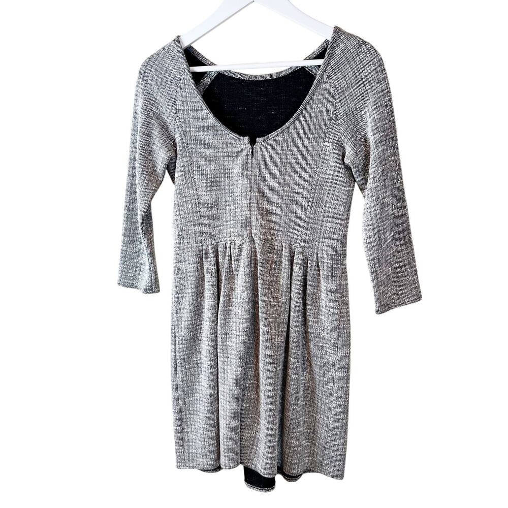 Tibi New York Tweed Knit Sheath Dress Long Sleeve Scoop Neck Zipper Back Size 6 - Picture 4 of 8